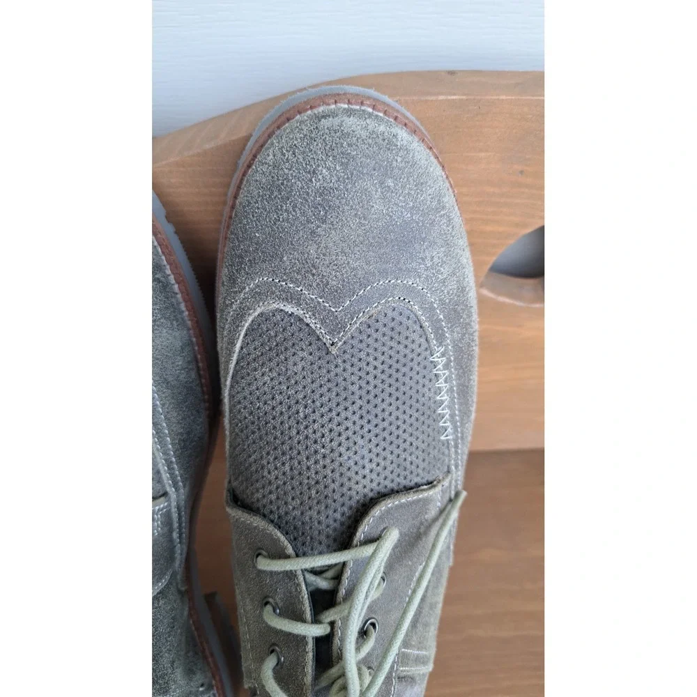Ben Sherman Men's Grey Suede Wingtip Oxford Dress Shoes Size 13